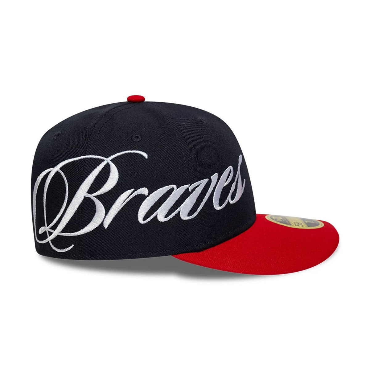 Atlanta Braves MLB Side Script Navy Low Profile 59FIFTY Fitted Cap-zelvios