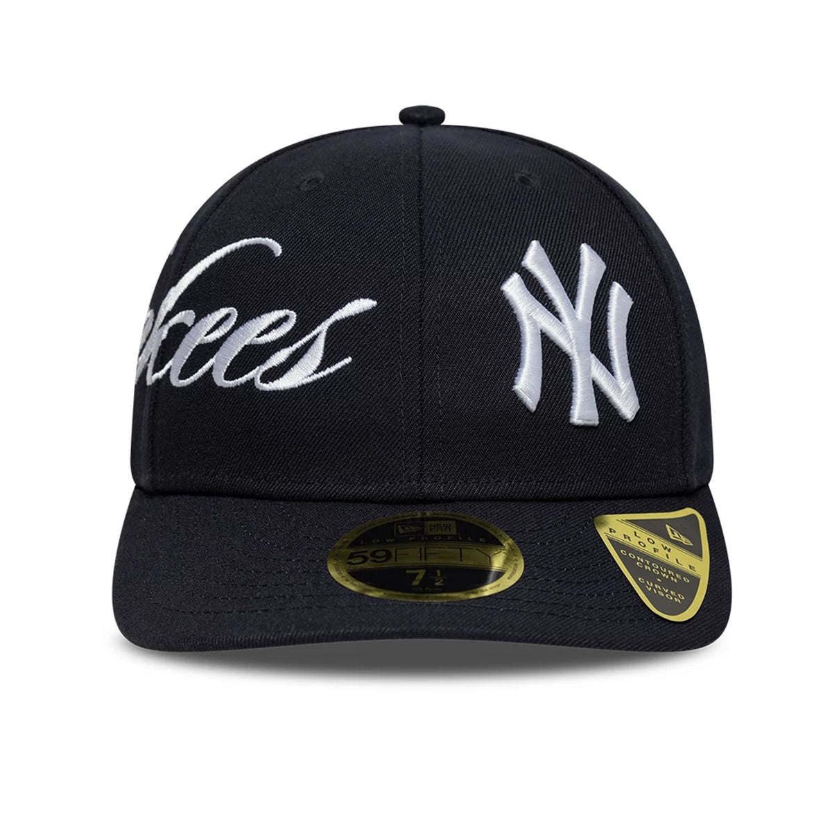 New York Yankees MLB Side Script Navy Low Profile 59FIFTY Fitted Cap-zelvios