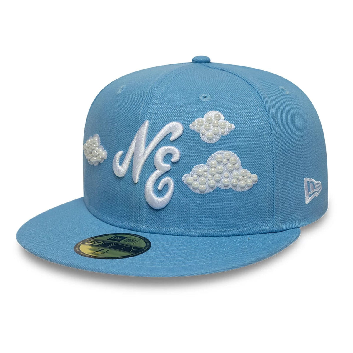 New Era Faux Pearl Cloud Pastel Blue 59FIFTY Fitted Cap-zelvios