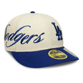 LA Dodgers MLB Side Script Cream Low Profile 59FIFTY Fitted Cap-zelvios