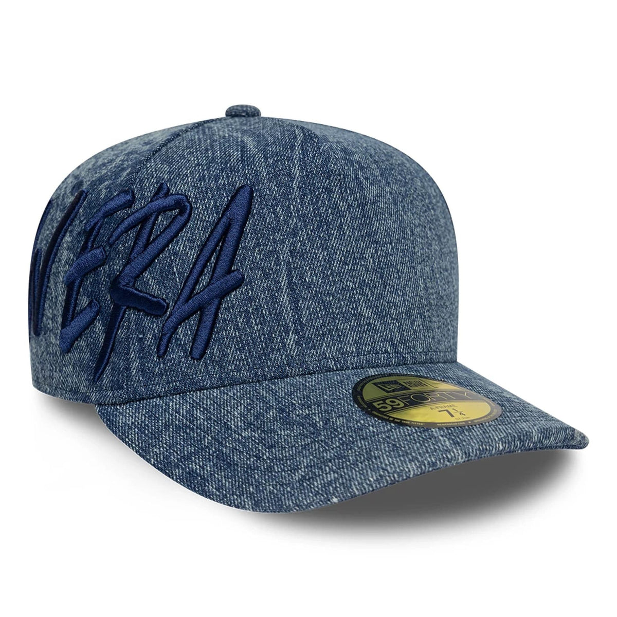New Era Denim Navy 59FORTY A-Frame Fitted Cap-zelvios