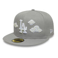 LA Dodgers MLB Faux Pearl Cloud Grey 59FIFTY Fitted Cap-zelvios