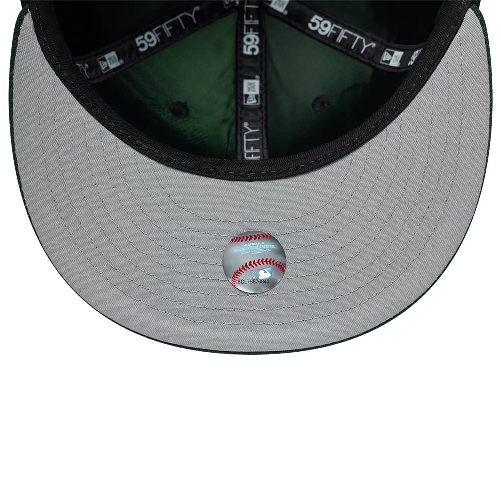 Athletics MLB Multi Logo Satin Lined Black 59FIFTY Fitted Cap-zelvios