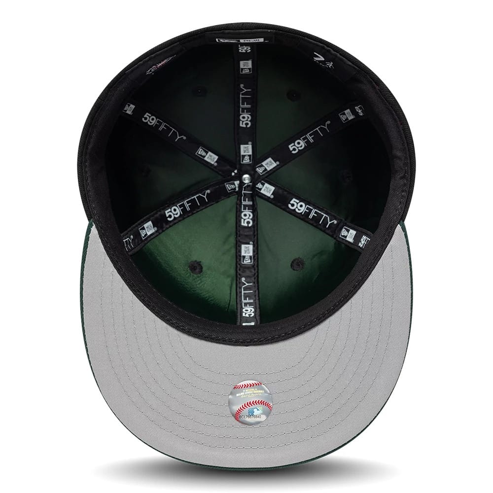 Athletics MLB Multi Logo Satin Lined Black 59FIFTY Fitted Cap-zelvios