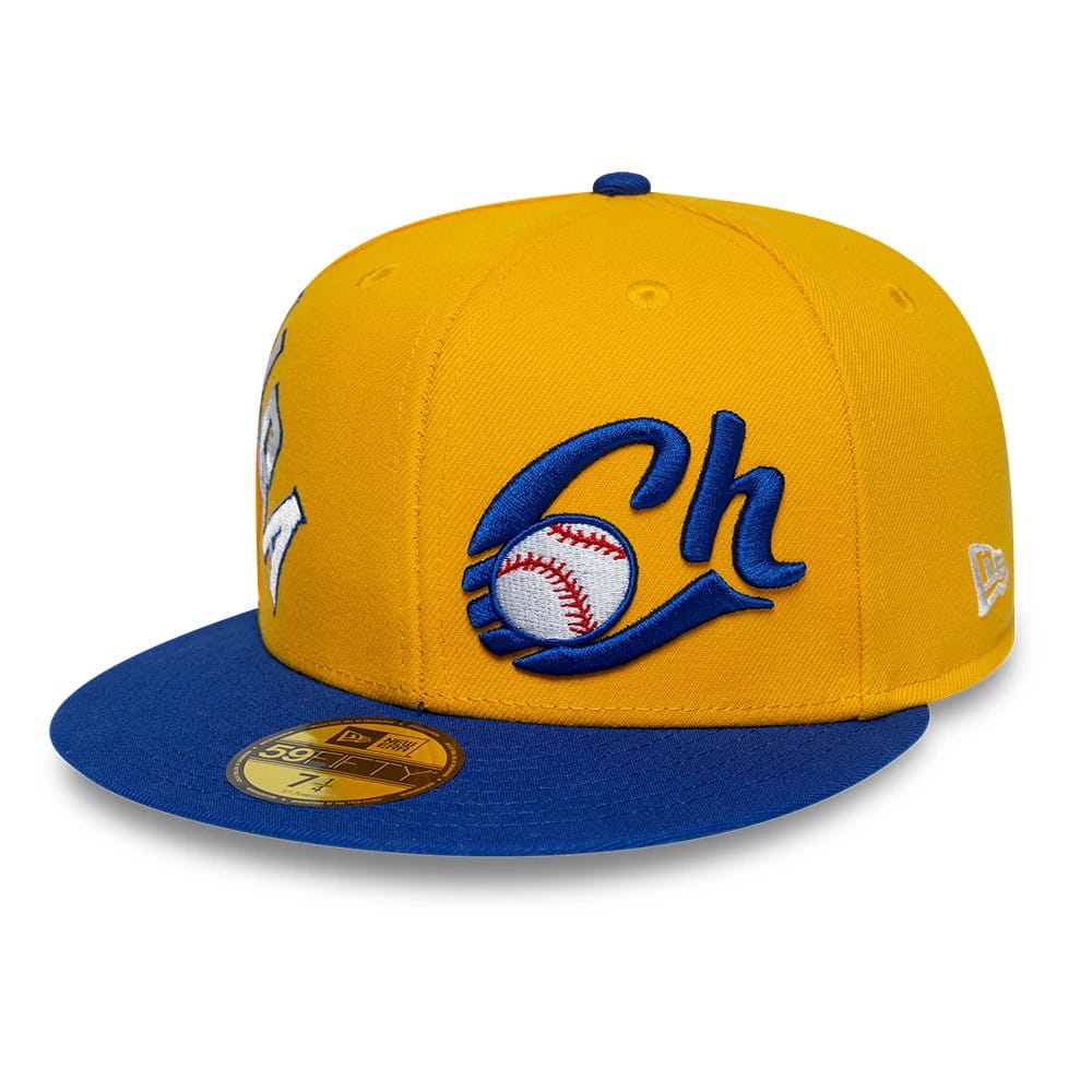 Charros De Jalisco LMB Multi Logo Satin Lined Gold 59FIFTY Fitted Cap-zelvios