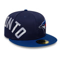 Toronto Blue Jays MLB Multi Logo Satin Lined Navy 59FIFTY Fitted Cap-zelvios