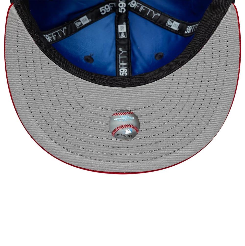 Atlanta Braves MLB Multi Logo Satin Lined Navy 59FIFTY Fitted Cap-zelvios