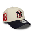 New York Yankees MLB Side Hit Cream 9FORTY E-Frame Adjustable Cap-zelvios