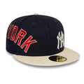 New York Yankees MLB Multi Logo Satin Lined Navy 59FIFTY Fitted Cap-zelvios