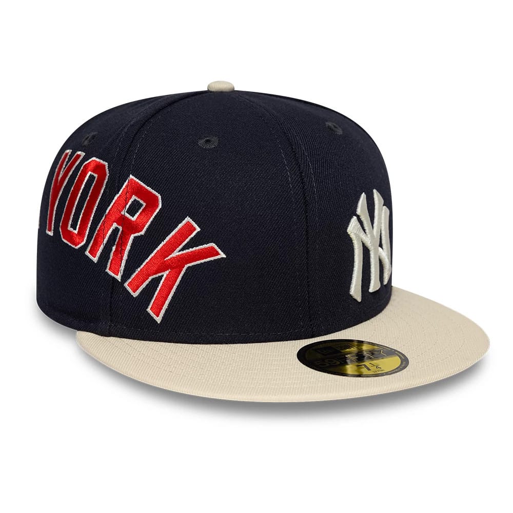 New York Yankees MLB Multi Logo Satin Lined Navy 59FIFTY Fitted Cap-zelvios