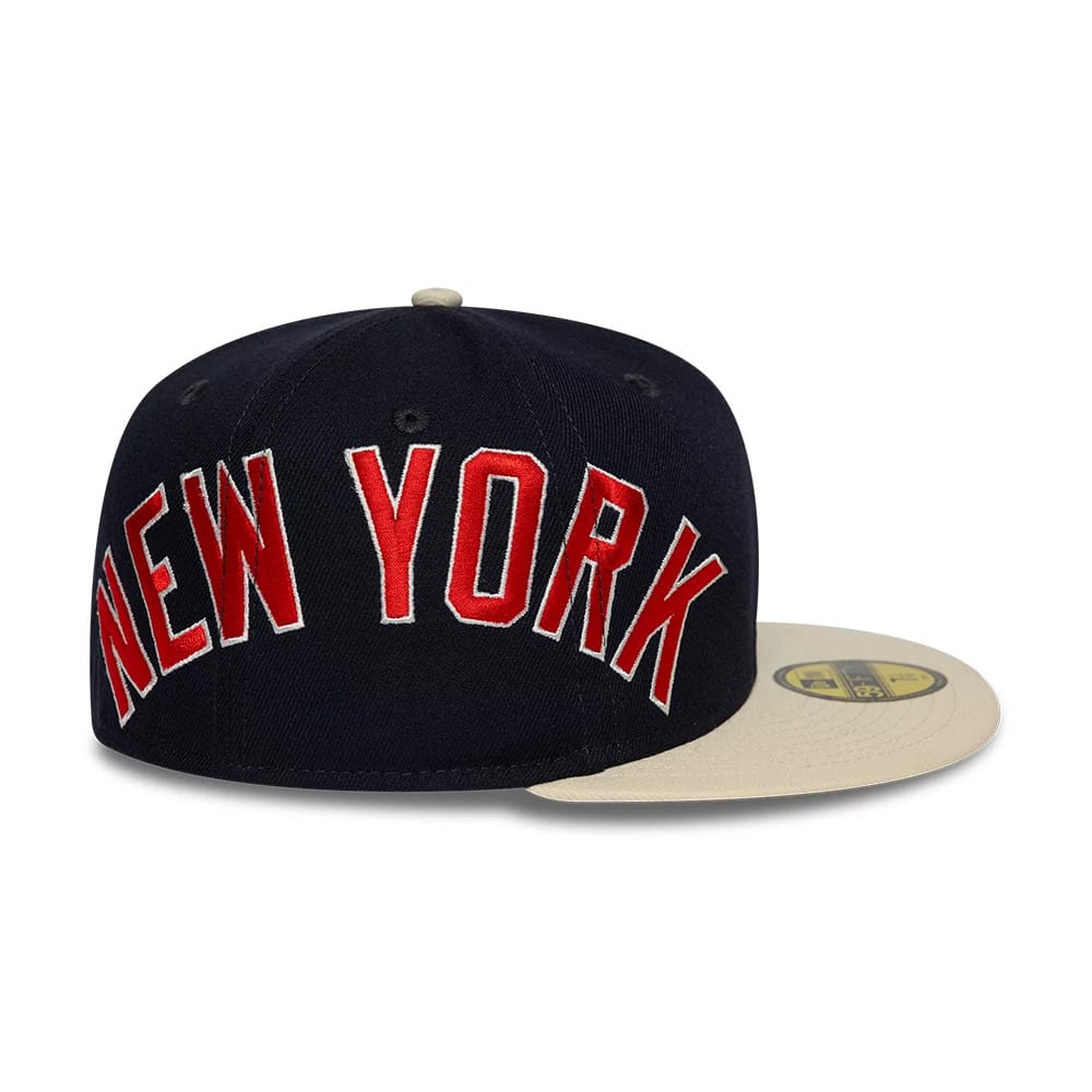 New York Yankees MLB Multi Logo Satin Lined Navy 59FIFTY Fitted Cap-zelvios