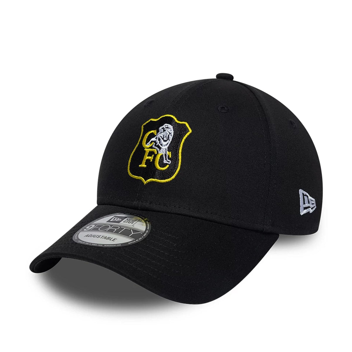 Chelsea FC Lion Crest Retro Goal Keeper Black 9FORTY Adjustable Cap-zelvios