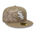 Chicago White Sox MLB Floral Outline Beige 59FIFTY Fitted Cap-zelvios
