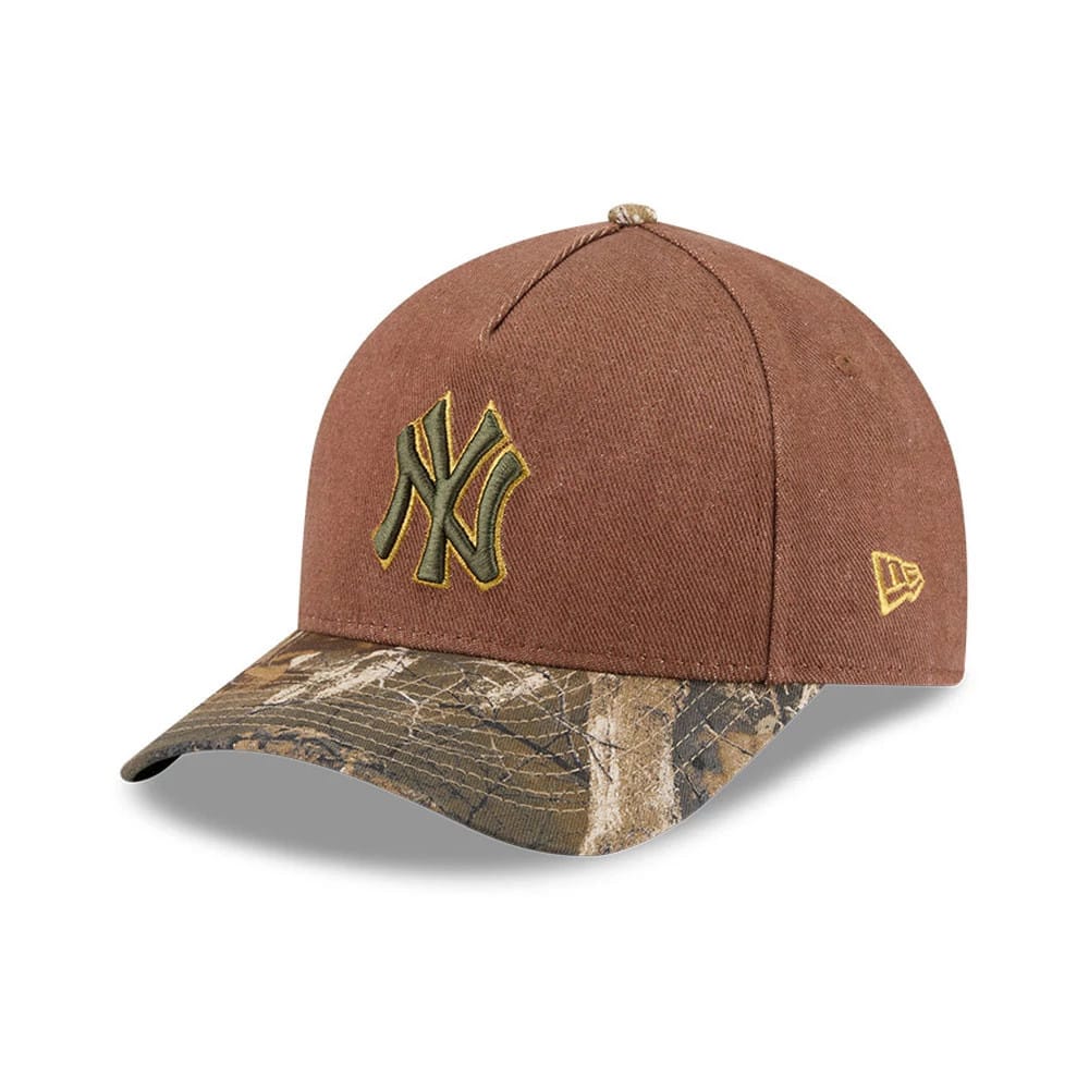 Yankees MLB Cotton Twill Dark Beige 9FORTY M-Crown A-Frame Adjustable Cap-zelvios