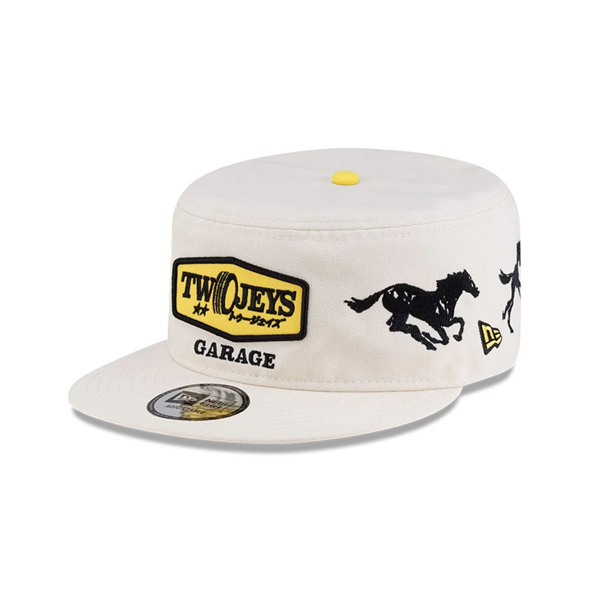 Twojeys X New Era Garage Cream Pillbox Adjustable Cap-zelvios