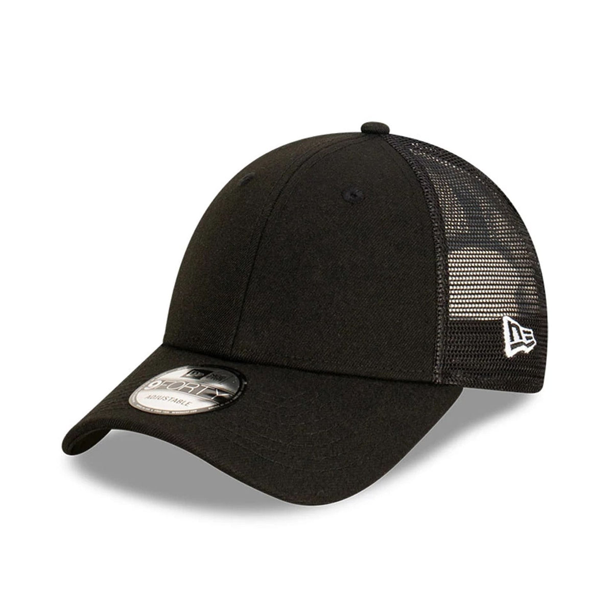 New Era Blank Black 9FORTY Trucker Cap-zelvios