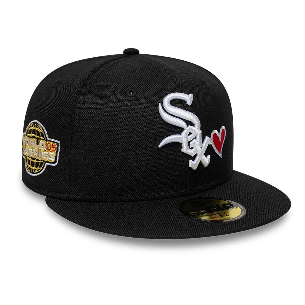 Chicago White Sox MLB Heart Black 59FIFTY Fitted Cap-zelvios