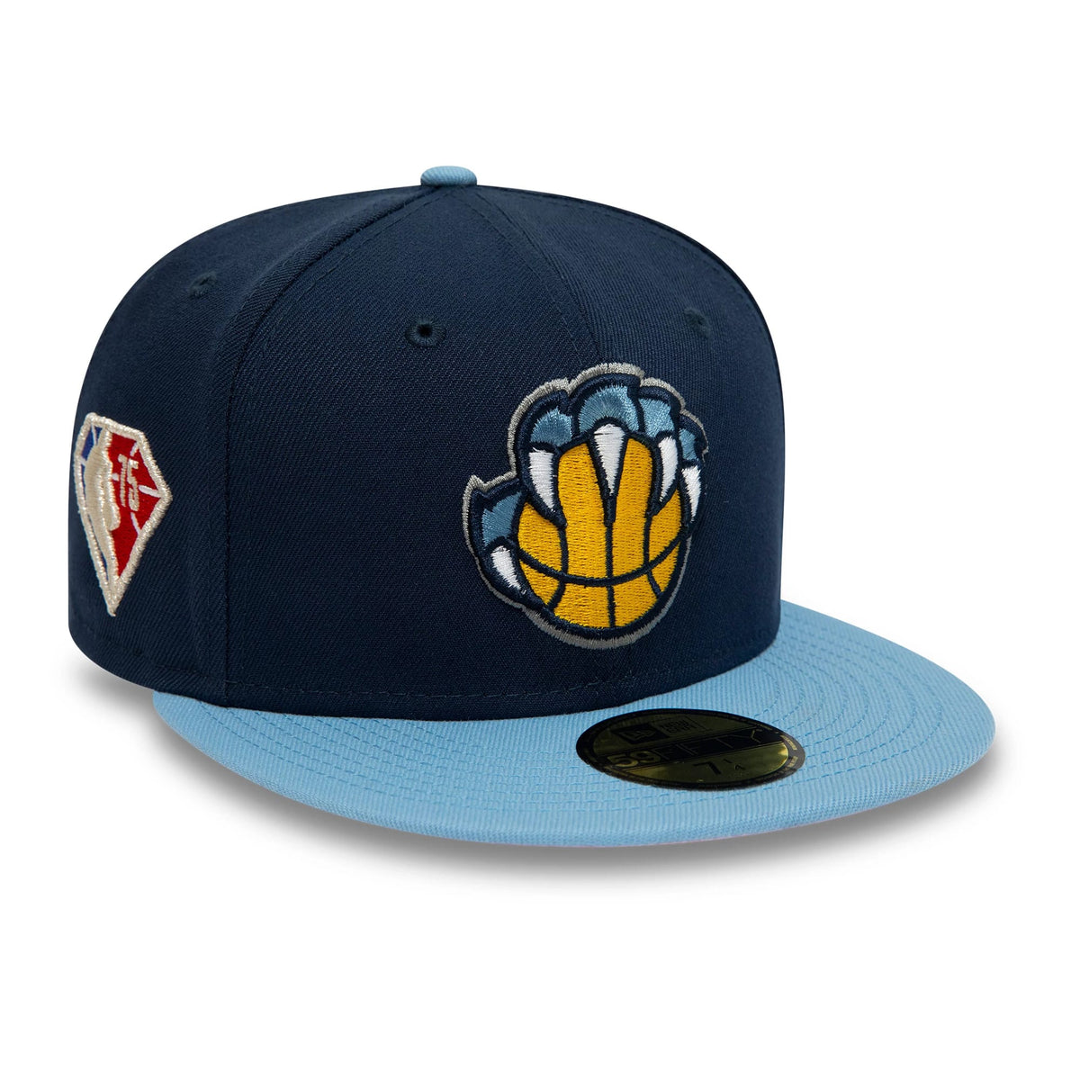 Memphis Grizzlies NBA Side Patch Dark Blue 59FIFTY Fitted Cap-zelvios
