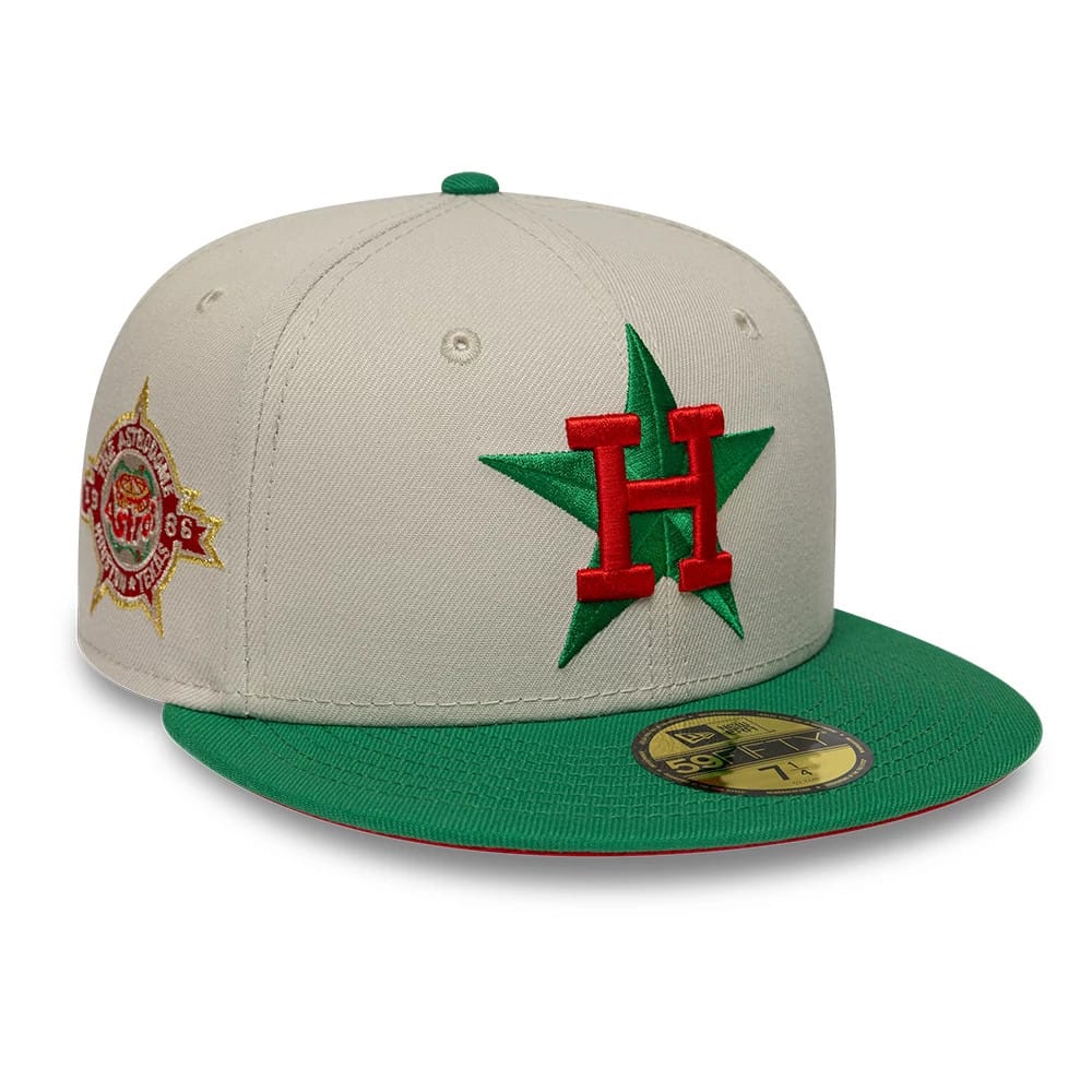 Houston Astros MLB Cooperstown Beige & Green 59FIFTY Fitted Cap-zelvios