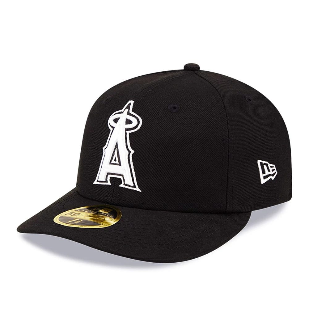 LA Angels MLB Black Low Profile 59FIFTY Fitted Cap-zelvios