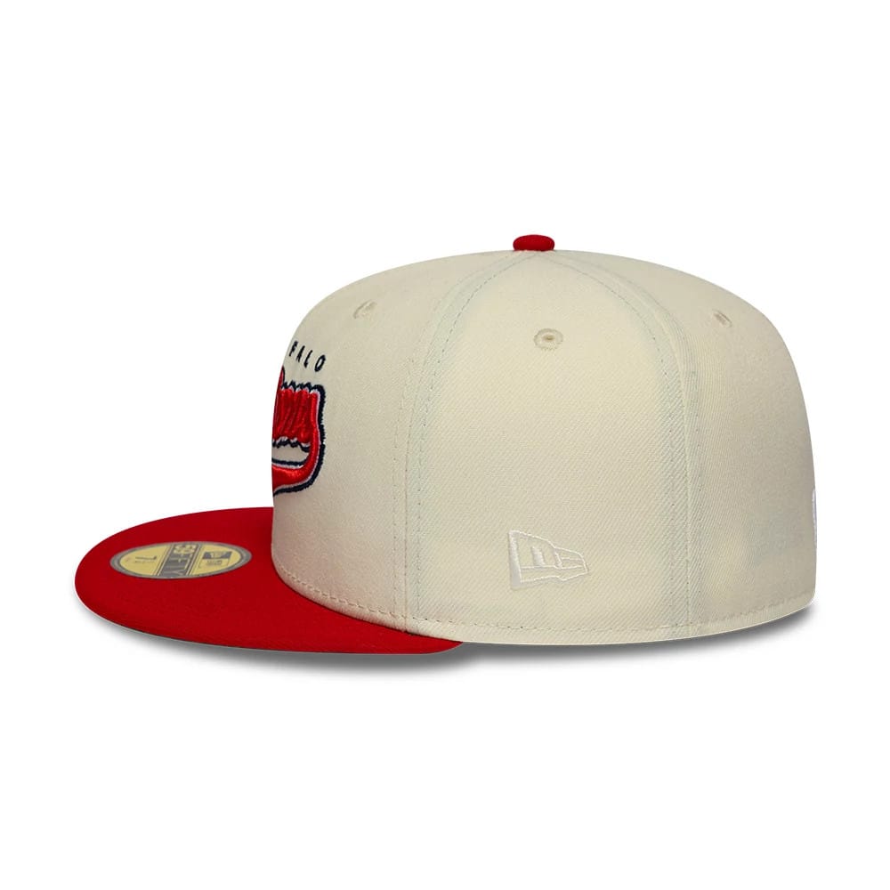 Buffalo Bisons MiLB Hometown White & Red 59FIFTY Fitted Cap-zelvios
