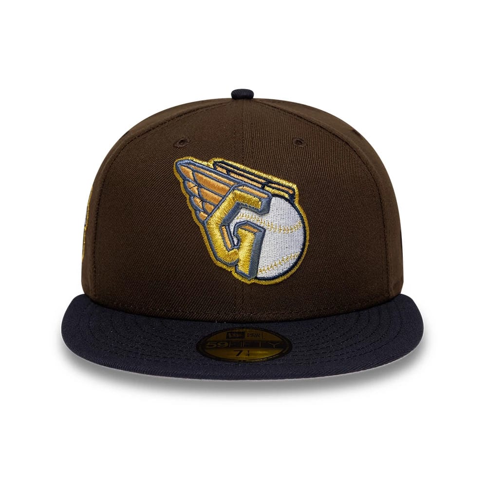 Cleveland Guardians MLB Cooperstown Dark Brown & Navy 59FIFTY Fitted Cap-kentox