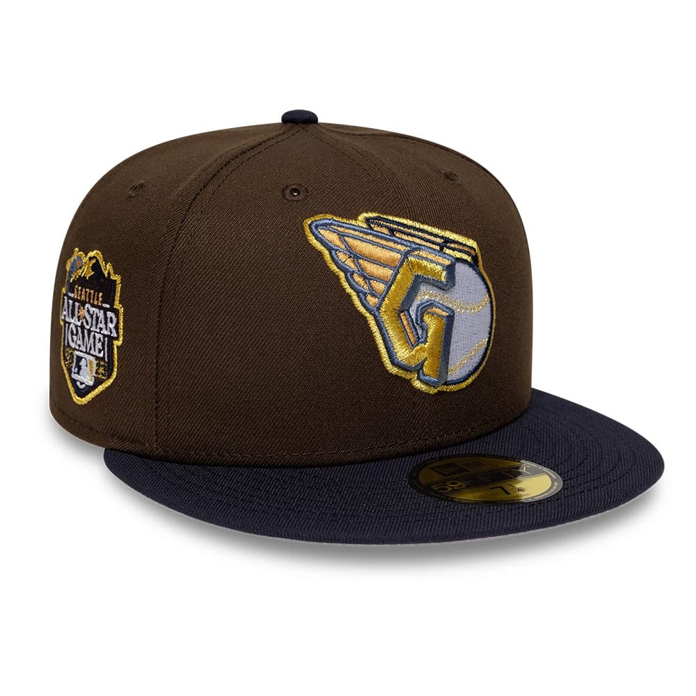 Cleveland Guardians MLB Cooperstown Dark Brown & Navy 59FIFTY Fitted Cap-kentox