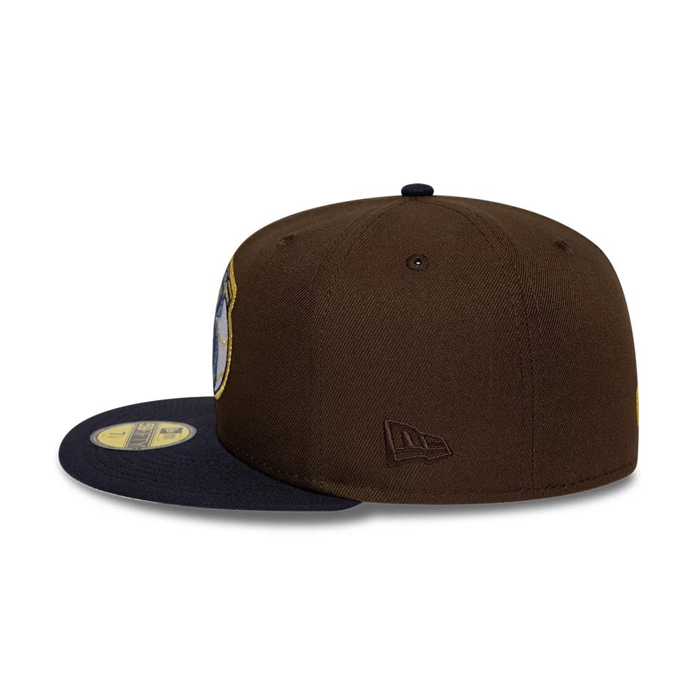 Cleveland Guardians MLB Cooperstown Dark Brown & Navy 59FIFTY Fitted Cap-kentox