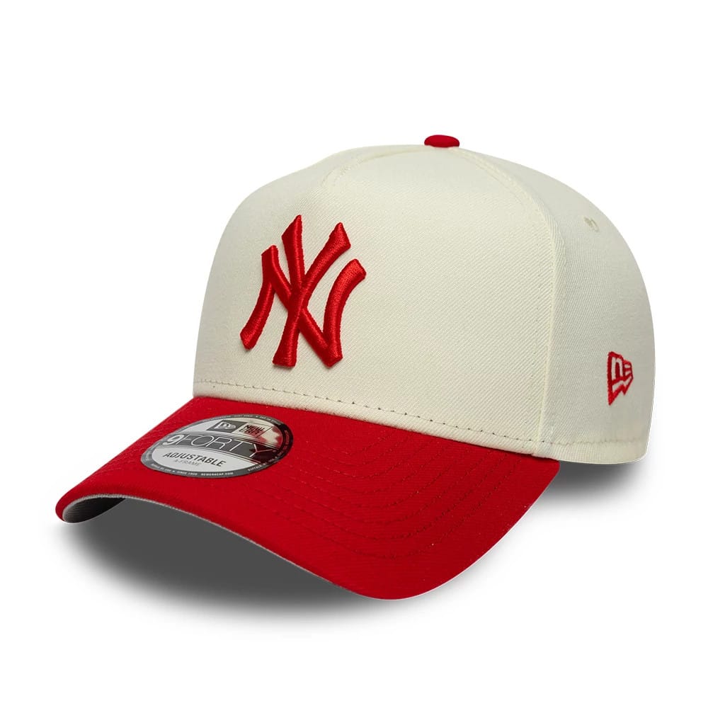 New York Yankees MLB Chrome Scarlet Cream 9FORTY A-Frame Adjustable Cap-zelvios