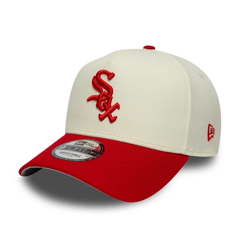 Chicago White Sox MLB Chrome Scarlet Cream 9FORTY A-Frame Adjustable Cap-zelvios
