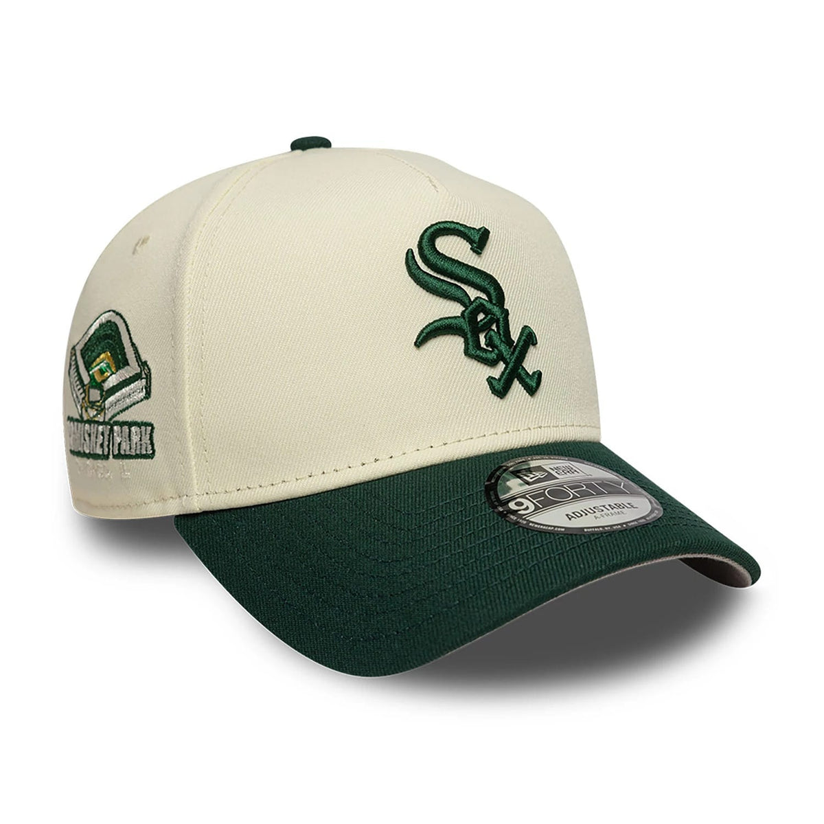 Chicago White Sox Chrome White And Dark Green 9FORTY A-Frame Adjustable Cap-zelvios