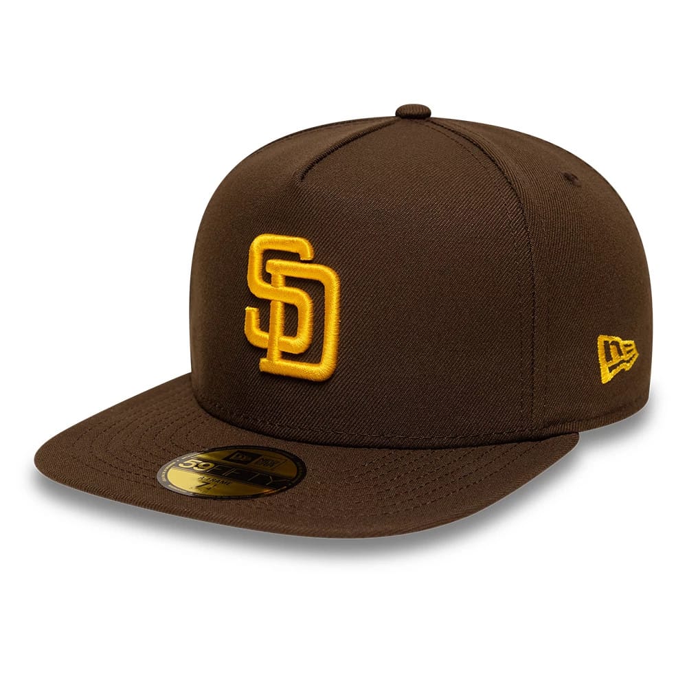 San Diego Padres MLB Dark Brown 59FIFTY A-Frame Fitted Cap-zelvios