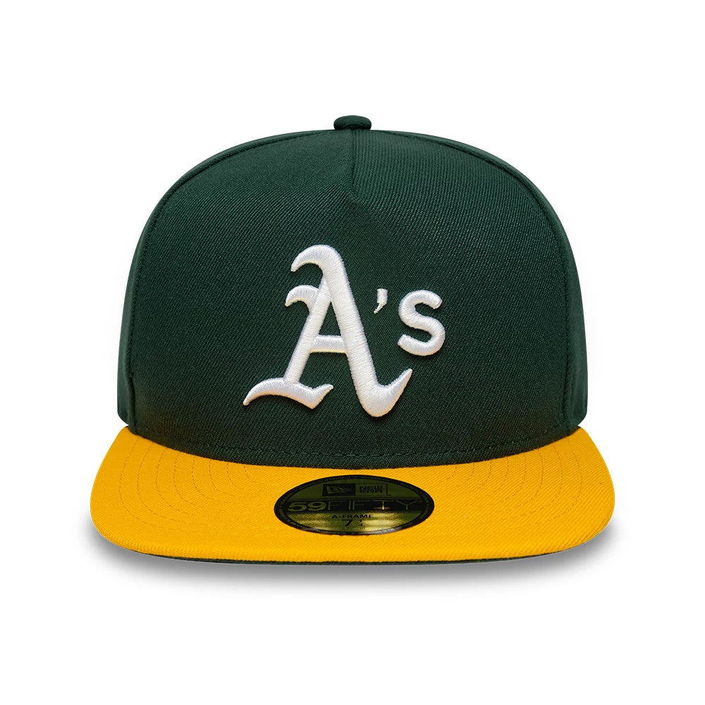 Oakland Athletics MLB Flat Dark Green & Yellow 59FIFTY A-Frame Fitted Cap-zelvios