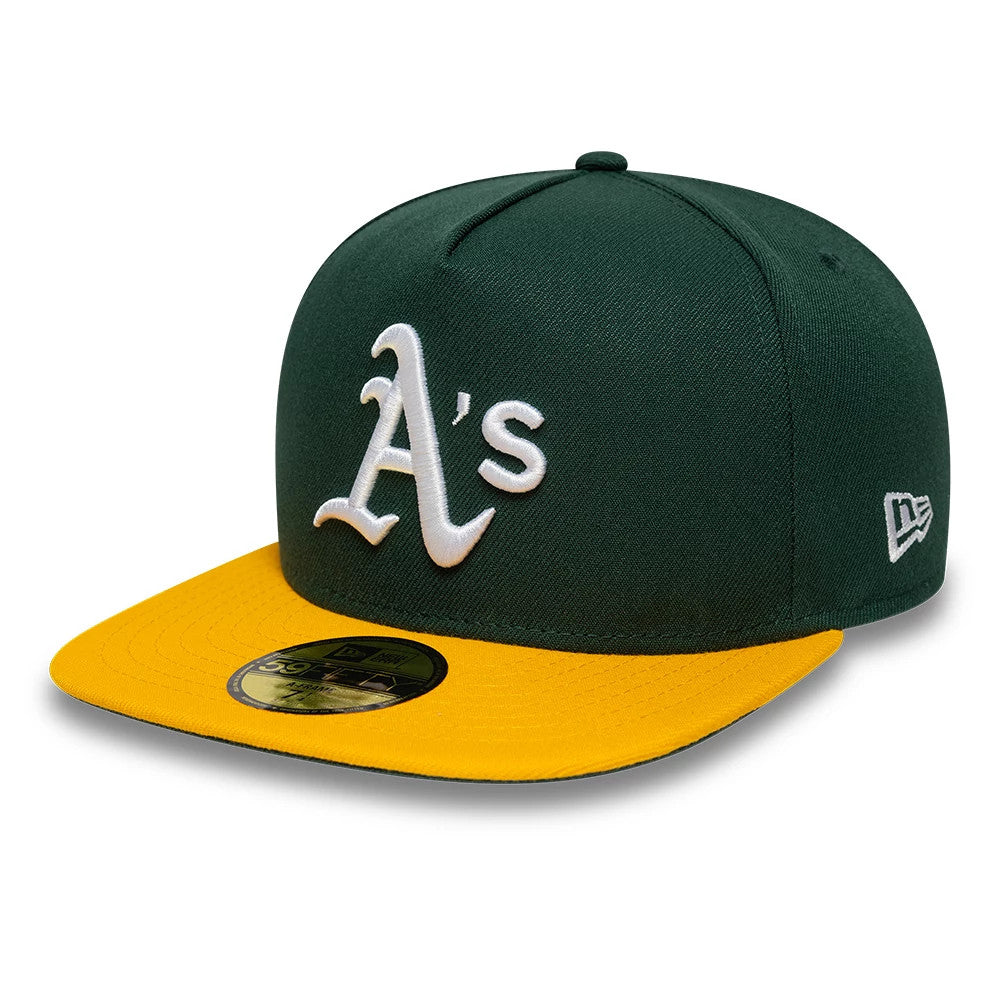 Oakland Athletics MLB Flat Dark Green & Yellow 59FIFTY A-Frame Fitted Cap-zelvios