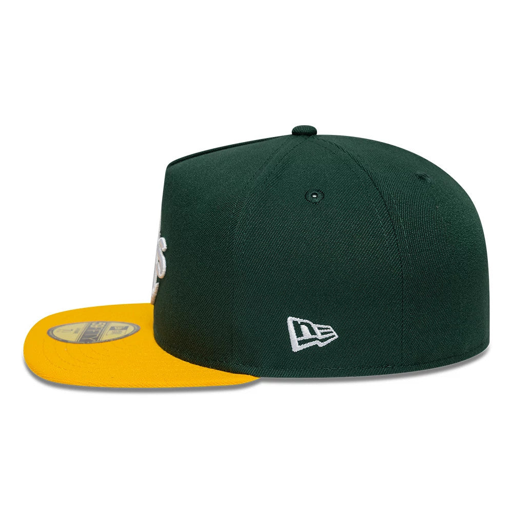 Oakland Athletics MLB Flat Dark Green & Yellow 59FIFTY A-Frame Fitted Cap-zelvios