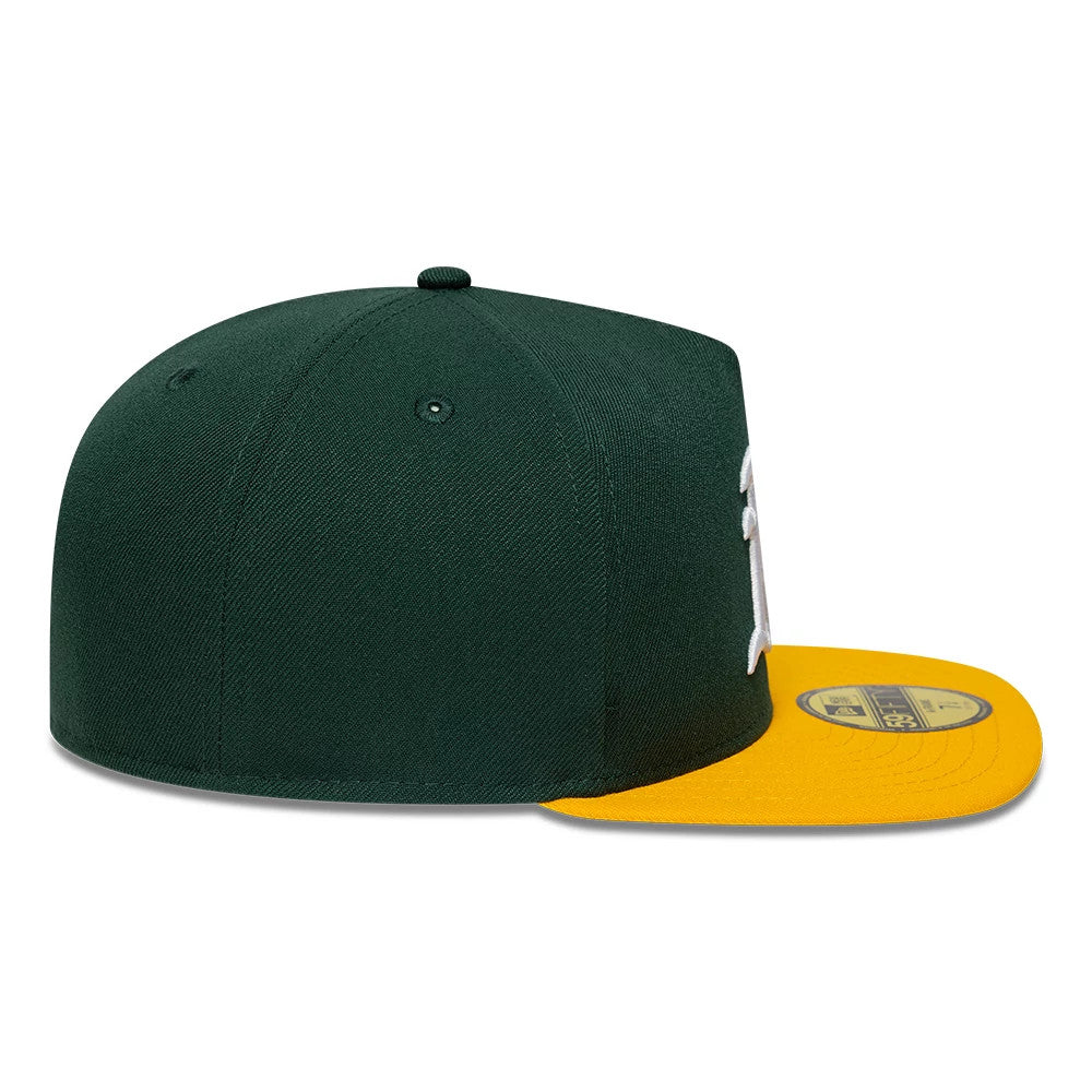 Oakland Athletics MLB Flat Dark Green & Yellow 59FIFTY A-Frame Fitted Cap-zelvios