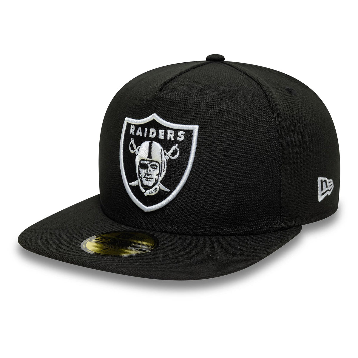 Las Vegas Raiders NFL Flat Black 59FIFTY A-Frame Fitted Cap-zelvios