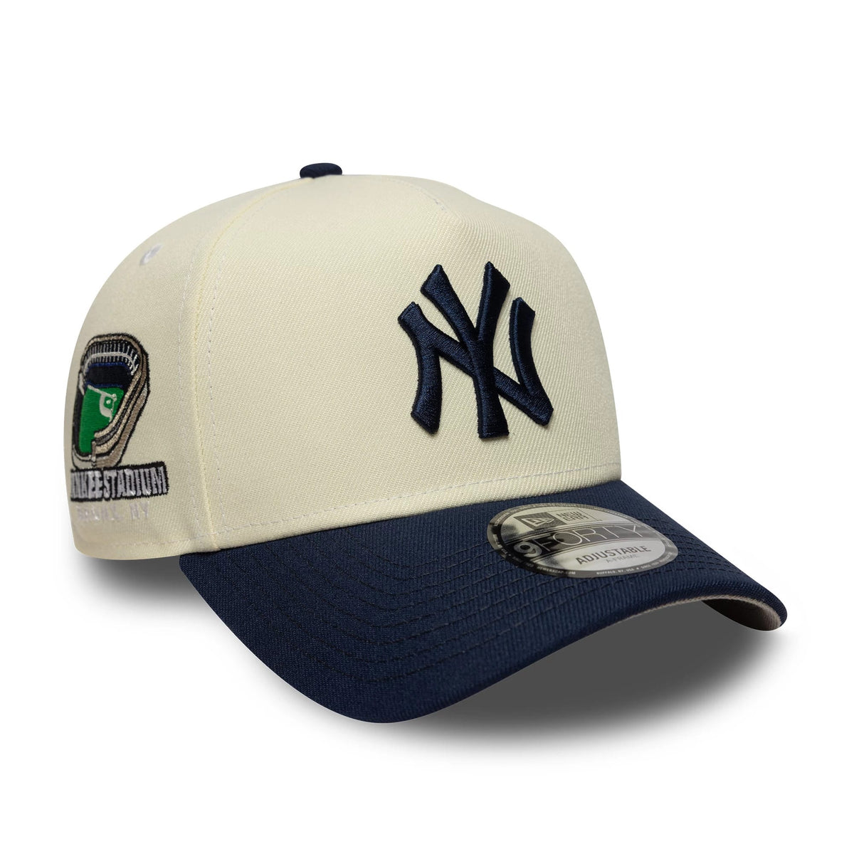 New York Yankees MLB Chrome Blue Contrast Cream 9FORTY A-Frame Adjustable Cap-zelvios