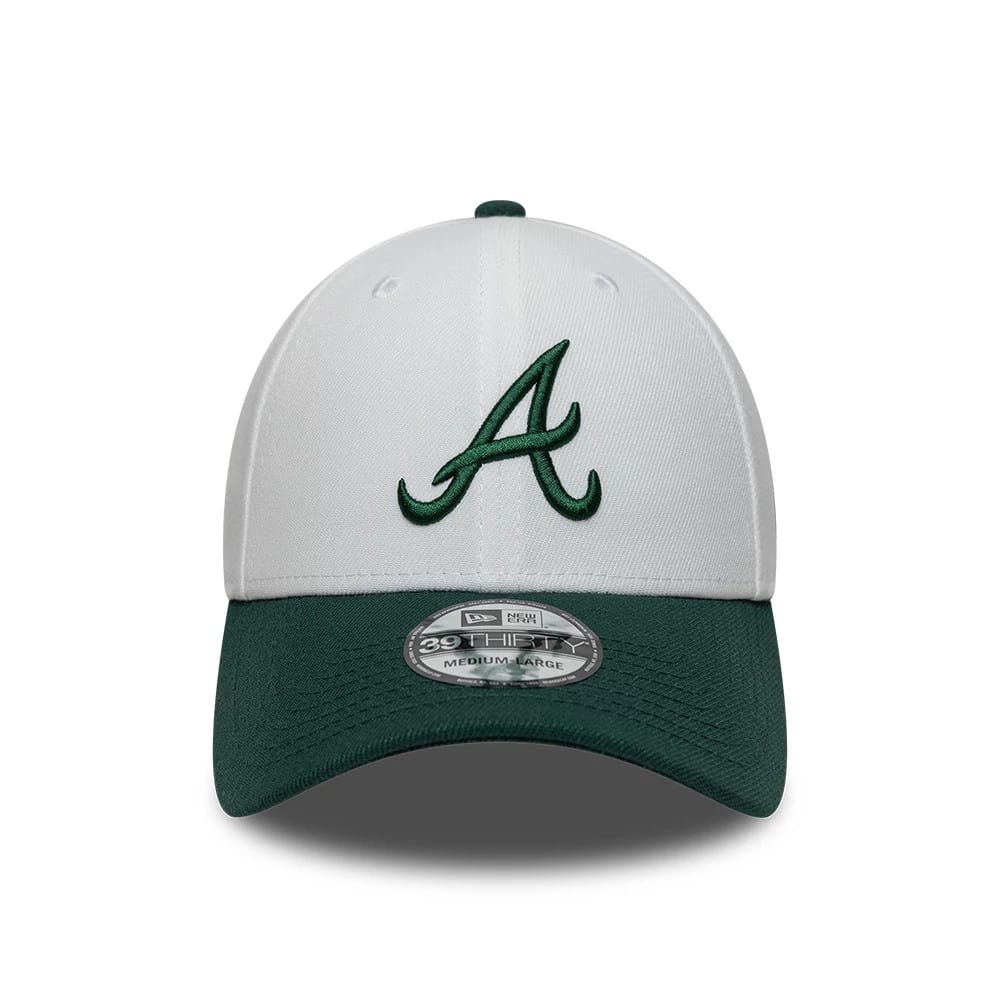 Atlanta Braves MLB White 39THIRTY Stretch Fit Cap-zelvios