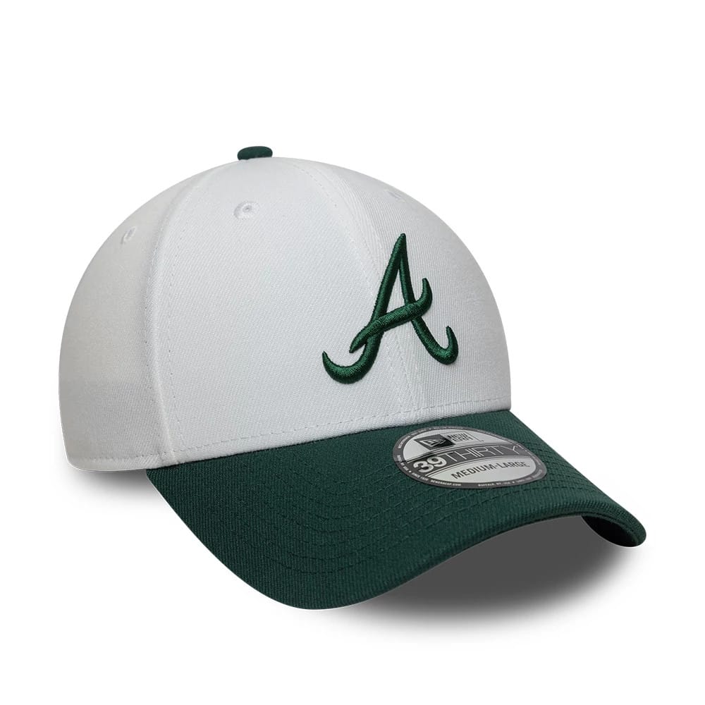 Atlanta Braves MLB White 39THIRTY Stretch Fit Cap-zelvios