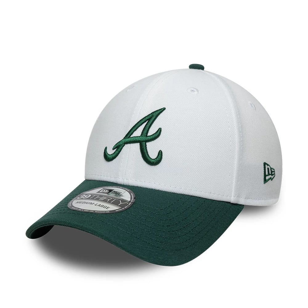 Atlanta Braves MLB White 39THIRTY Stretch Fit Cap-zelvios