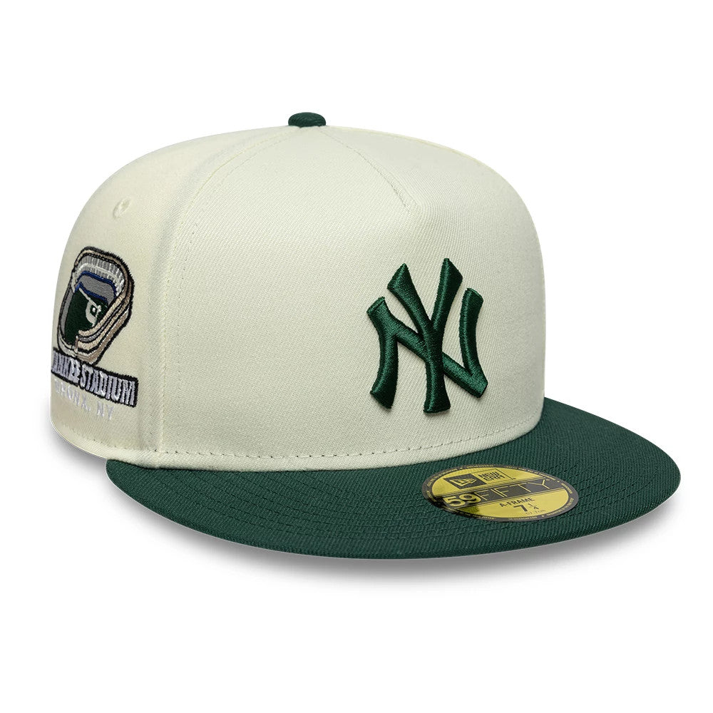 New York Yankees MLB Cream 59FIFTY A-Frame Fitted Cap-zelvios