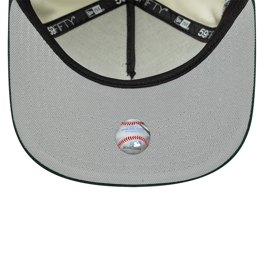 LA Dodgers MLB Cream 59FIFTY A-Frame Fitted Cap-zelvios