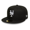 New York Mets MLB Black 59FIFTY Fitted Cap-zelvios