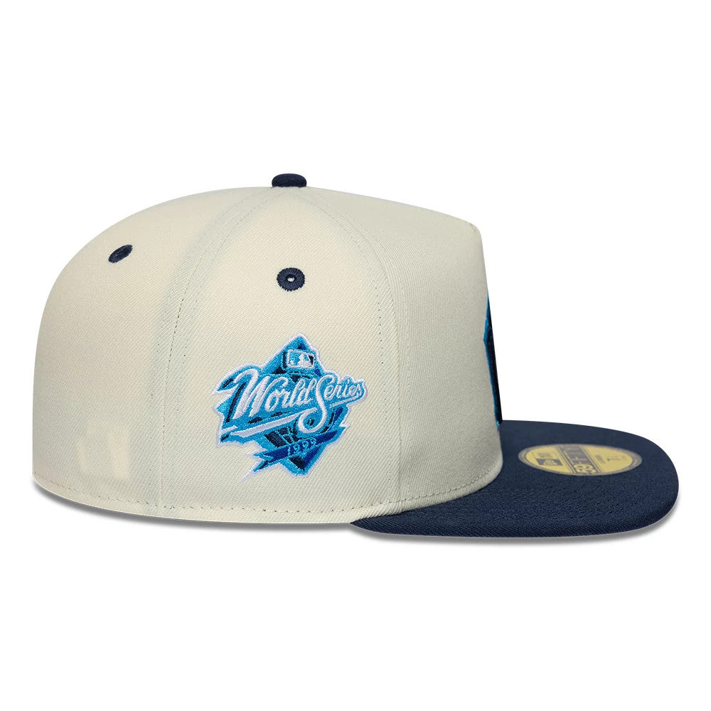 New York Yankees MLB White 59FIFTY A-Frame Fitted Cap-zelvios