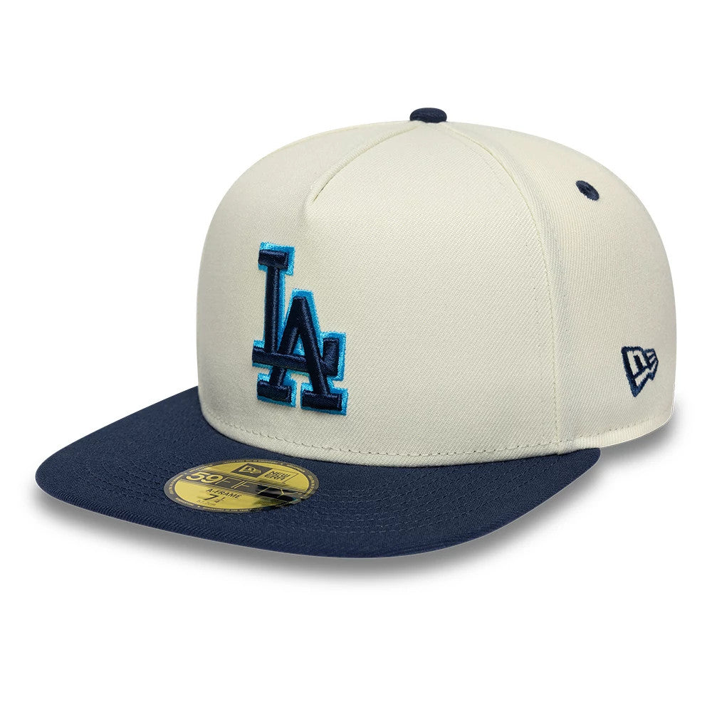 LA Dodgers MLB White 59FIFTY A-Frame Fitted Cap-zelvios