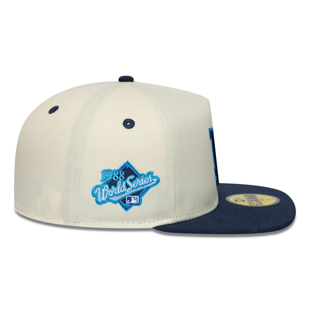 LA Dodgers MLB White 59FIFTY A-Frame Fitted Cap-zelvios