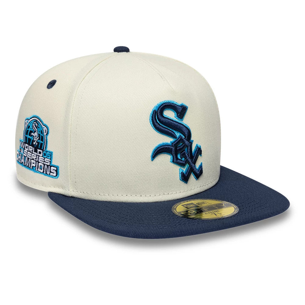 Chicago White Sox MLB White 59FIFTY A-Frame Fitted Cap-kentox