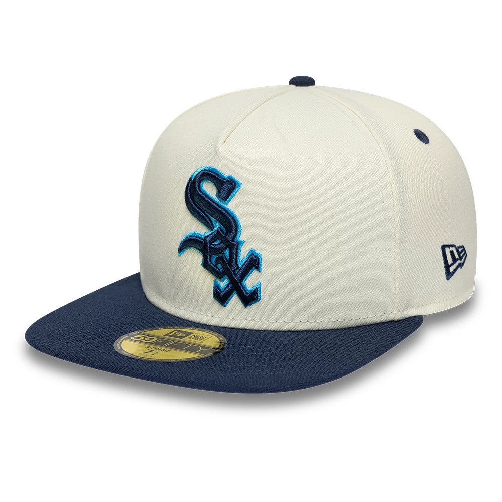 Chicago White Sox MLB White 59FIFTY A-Frame Fitted Cap-kentox