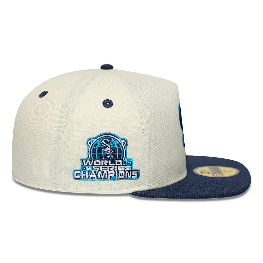 Chicago White Sox MLB White 59FIFTY A-Frame Fitted Cap-kentox